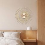 Large Wall Clocks for Living Room Decor 24 Inch Gold Starburst Wall Clock, Silen... - Image 7