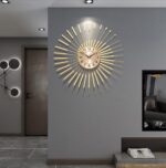 Large Wall Clocks for Living Room Decor 24 Inch Gold Starburst Wall Clock, Silen... - Image 8
