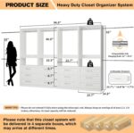 Closet System with 4 Sets, 8FT-21FT Customizable Closet Organizer System with 12... - Image 3