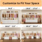 Closet System with 4 Sets, 8FT-21FT Customizable Closet Organizer System with 12... - Image 4