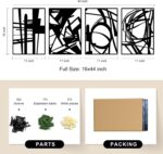 Glamativity 4 Pack Black Abstract Metal Wall Art, Minimalist Décor Single Line A... - Image 6