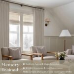 Flax Burlap 90 Inch Pinch Pleated Linen Curtains 2 Panel Set for Living Room Thi... - Image 3