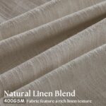 Flax Burlap 90 Inch Pinch Pleated Linen Curtains 2 Panel Set for Living Room Thi... - Image 4