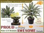SUNPRAIRIE 32 Inch Tall Large Faux Agave Plant with Two-Tone Sawtooth Edged Leav... - Image 3