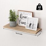 WOPITUES Wood Floating Shelves Set of 6, Shelves for Wall Decor, Farmhouse Shelf... - Image 4