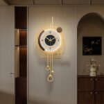 Modern Wall Clock for Living Room,Large Gold Decorative Wall Clock with Light,Cr... - Image 8