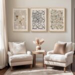 Framed William Morris Canvas Wall Art for Living Room, Set of 3 Large Neutral Fl... - Image 3