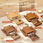 SMIRLY Charcuterie Large Bamboo Cheese Board Set for Serving - House Warming Gif... - Image 9