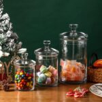 MyGift Glass Apothecary Jar Set with Clear Lid - Decorative Kitchen and Bath Sto... - Image 3