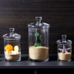 MyGift Glass Apothecary Jar Set with Clear Lid - Decorative Kitchen and Bath Sto... - Image 5