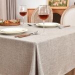 Fitable Nature Faux Linen Tablecloths Rectangle 60 x 84 Inch - 2 Pack Neutral Ta... - Image 3