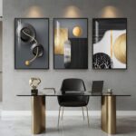 Large Framed Modern Elegant Wall Art for Living Room, 3 Piece Contemporary Luxur... - Image 5
