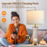 QiMH Gold Table Lamps for Bedroom Set of 2 with Nightlight, Modern Bedside Lamp ... - Image 5