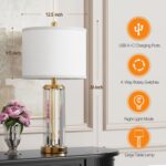 QiMH Gold Table Lamps for Bedroom Set of 2 with Nightlight, Modern Bedside Lamp ... - Image 6
