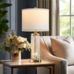 QiMH Gold Table Lamps for Bedroom Set of 2 with Nightlight, Modern Bedside Lamp ... - Image 8