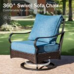PHI VILLA Outdoor Patio Furniture Set, Upgraded Wicker & Metal Patio Conversatio... - Image 4
