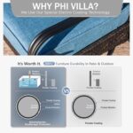 PHI VILLA Outdoor Patio Furniture Set, Upgraded Wicker & Metal Patio Conversatio... - Image 7