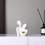 Mini Couple Statue - Ceramic Romantic Couple in Love Figurines for Decor Bedroom... - Image 3