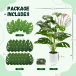 Der Rose 28" Fake Plants Large Artificial Monstera Faux Potted Plants Indoor Tal... - Image 4