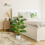 Der Rose 28" Fake Plants Large Artificial Monstera Faux Potted Plants Indoor Tal... - Image 5