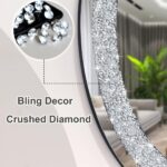 DMDFIRST Crystal Crushed Diamond Oval Shaped Silver Mirror Glam Bling for Wall D... - Image 5