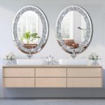 DMDFIRST Crystal Crushed Diamond Oval Shaped Silver Mirror Glam Bling for Wall D... - Image 6