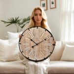 24 Inch Grand Farmhouse Wall Clock, Vintage-Inspired Wood & Metal Design with La... - Image 3