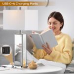 Modern Table Lamp Set of 2 Touch Control, Silver Mirror Diamond Crystal Bedside ... - Image 4