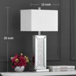 Modern Table Lamp Set of 2 Touch Control, Silver Mirror Diamond Crystal Bedside ... - Image 5