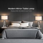 Modern Table Lamp Set of 2 Touch Control, Silver Mirror Diamond Crystal Bedside ... - Image 7