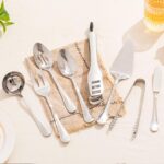 KINGSTONE 8 Piece Teardrop Serving Utensils Set, 18/10 Stainless Steel Serving U... - Image 5