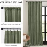 RYB HOME Sage Green Velvet Curtains 84 inches, Room Darkening Super Soft Velvet ... - Image 4