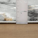 LUXE WEAVERS Ivory Gold 2x7 Marble Abstract Area Rug - Image 3