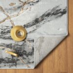 LUXE WEAVERS Ivory Gold 2x7 Marble Abstract Area Rug - Image 5