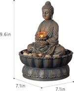 Kalona Home Décor 9.6" Tabletop Fountain Exquisite Smile Sitting Buddha Fountain... - Image 4