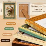 4 Pack Ornate Vintage Picture Frame Sets, 5 x 7 Inch Ornate Vintage Photo Frame ... - Image 3