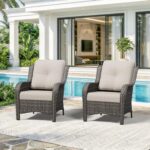 Patio Chairs Set of 2, Outdoor Wicker Patio Furniture Set with Thickened Olefin ... - Image 4