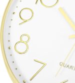 Lumuasky Gold Wall Clock 12 Inch Silent Non-Ticking Battery Operated Round Moder... - Image 5