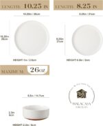MALACASA Plates and Bowls Sets, 12 Pieces Modern Stoneware Dinnerware Set for 4 ... - Image 3