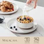 MALACASA Plates and Bowls Sets, 12 Pieces Modern Stoneware Dinnerware Set for 4 ... - Image 4