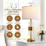 QiMH 25.5" Table Lamp Set of 2 with USB A+C Ports, Gold Lamp for Living Room wit... - Image 4