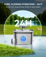 Stainless Steel Cat Water Fountain, 99oz/2.8L Auto Pet Drinking Fountain with 20... - Image 3