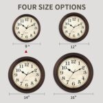 HYLANDA Wall Clock, 9 Inch Silent Non Ticking Classic Battery Operated Clocks, D... - Image 3