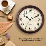 HYLANDA Wall Clock, 9 Inch Silent Non Ticking Classic Battery Operated Clocks, D... - Image 5