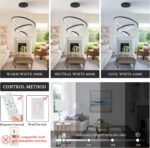 3 Ring Modern LED Chandelier Black Dimmable Round Chandeliers, LED Circular Pend... - Image 4
