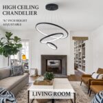 3 Ring Modern LED Chandelier Black Dimmable Round Chandeliers, LED Circular Pend... - Image 5