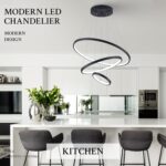 3 Ring Modern LED Chandelier Black Dimmable Round Chandeliers, LED Circular Pend... - Image 9