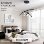 3 Ring Modern LED Chandelier Black Dimmable Round Chandeliers, LED Circular Pend... - Image 10
