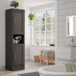 pozdeg 67" Tall Narrow Storage Cabinet Metal Bathroom Cabinet with 2 Doors & 4 A... - Image 3
