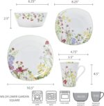 Mikasa Wildflower Garden Dinnerware Set, 16-Piece Bone China Dishes Service for ... - Image 5